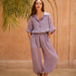 Vanessa Linen Gingham Balloon Pants in Lavender