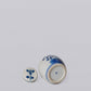 Blue and White Porcelain Mini Peony Floral Round Jar
