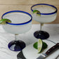 Cobalt Blue Rim Margarita Glasses - Set of 4