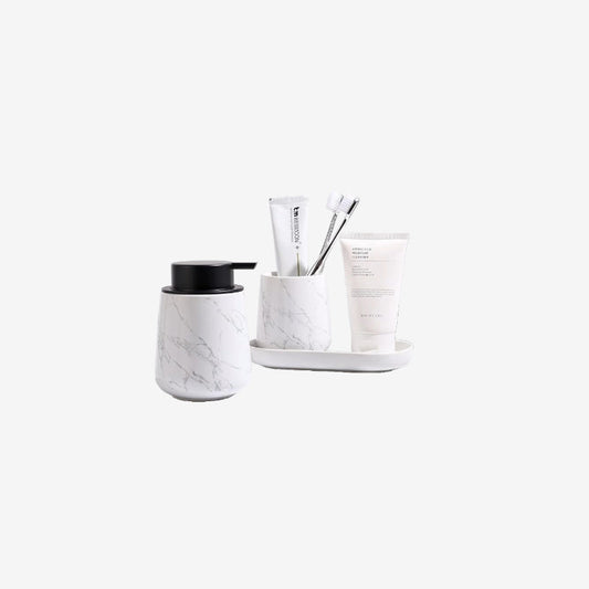 Marble 3-Piece Bathroom Set Sustainable Ceramic