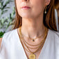 Matte Gold Filigree Coin Necklace
