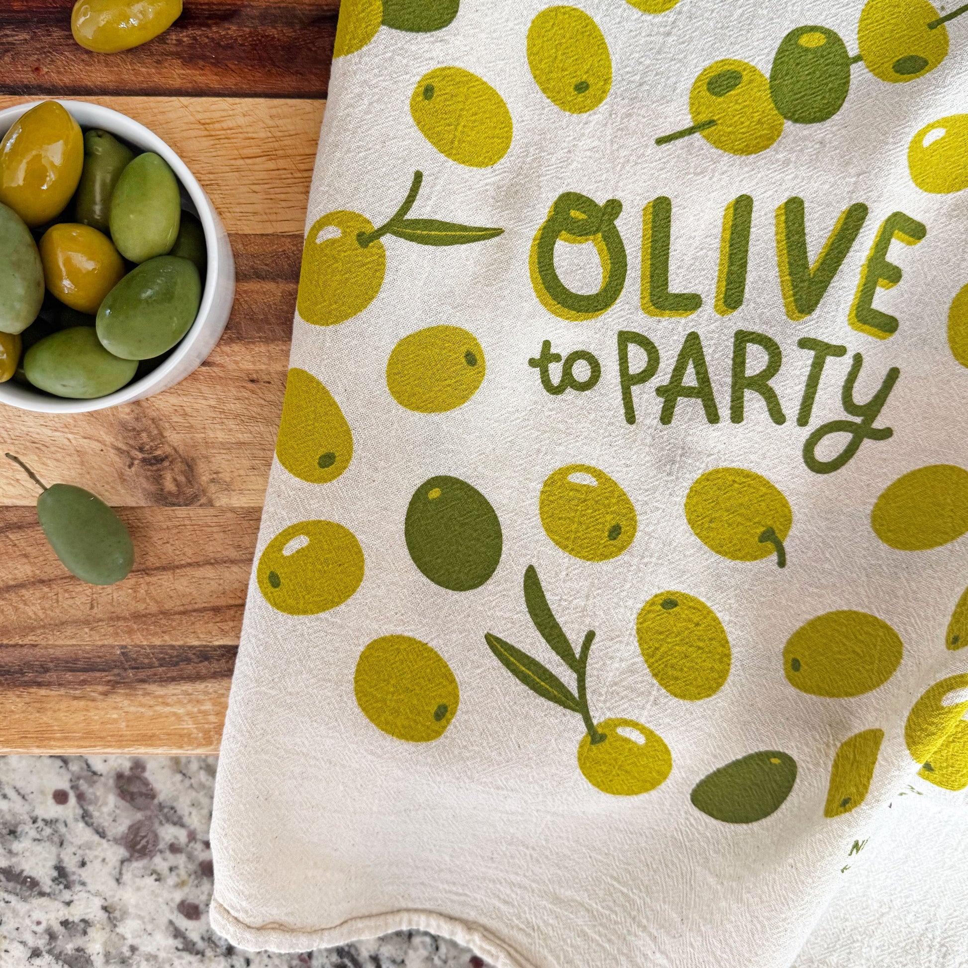 Olive Dish Towel