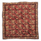 Large 39" Hand Dyed Batik Bandana, 100% Soft Cotton, Sunlit Garden, Red Burgundy