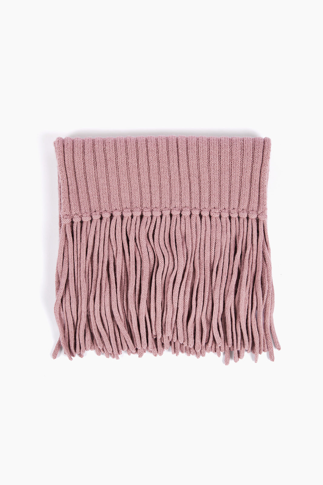 RIBBED BABY ALPACA FRINGE SCARF