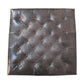 Solid Wood Black Leather Upholstered Ottoman