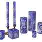 Henna White on Blue Painted Candles