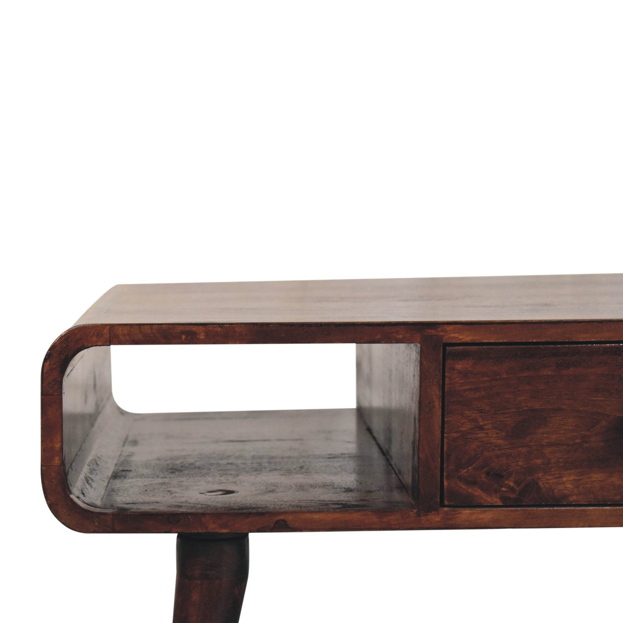 Solid Wood Curved California Walnut Coffee Table