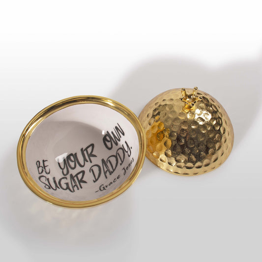 "Be Your Own Sugar Daddy" Grace Jones - Bowl With Quote