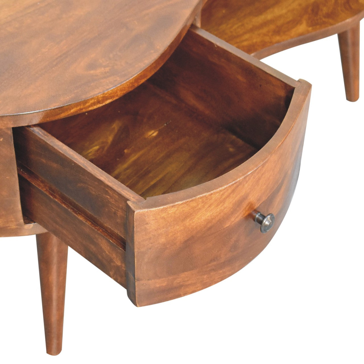 Solid Wood Large Chestnut Wave Coffee Table