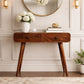 Solid Wood Curved Two Drawer Console Table