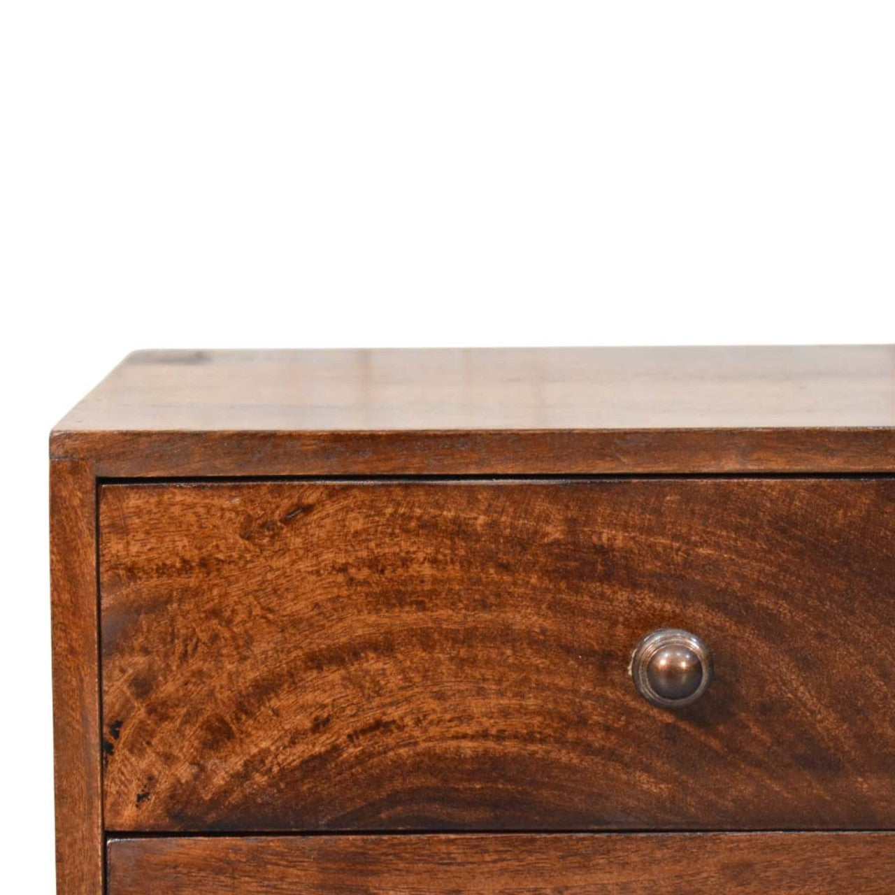 Solid Mango Wood California Walnut Two Drawer Bedside