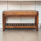 Solid Wood Small Buffalo Slatted Bench