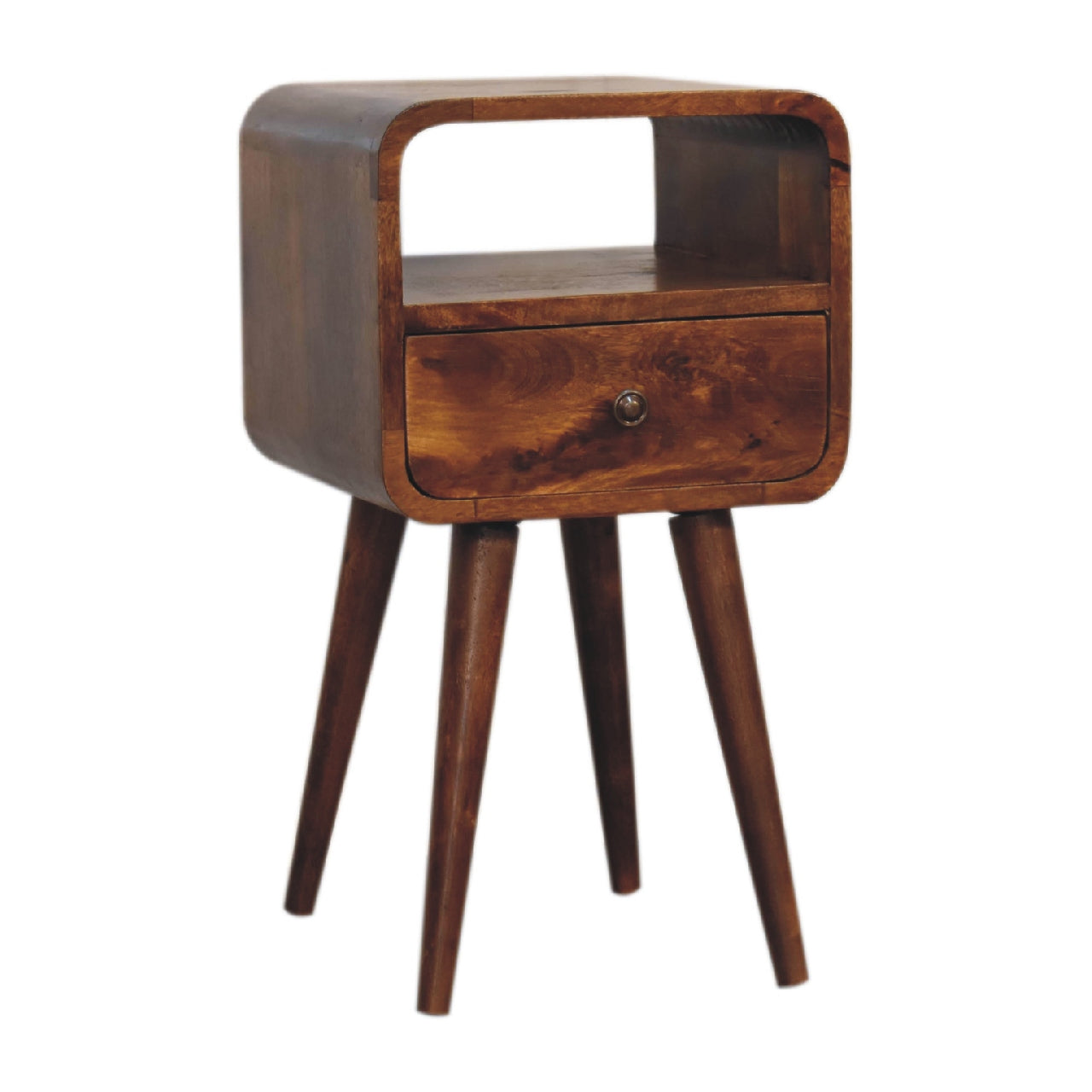 Solid Wood Mini Curve Bedside Table