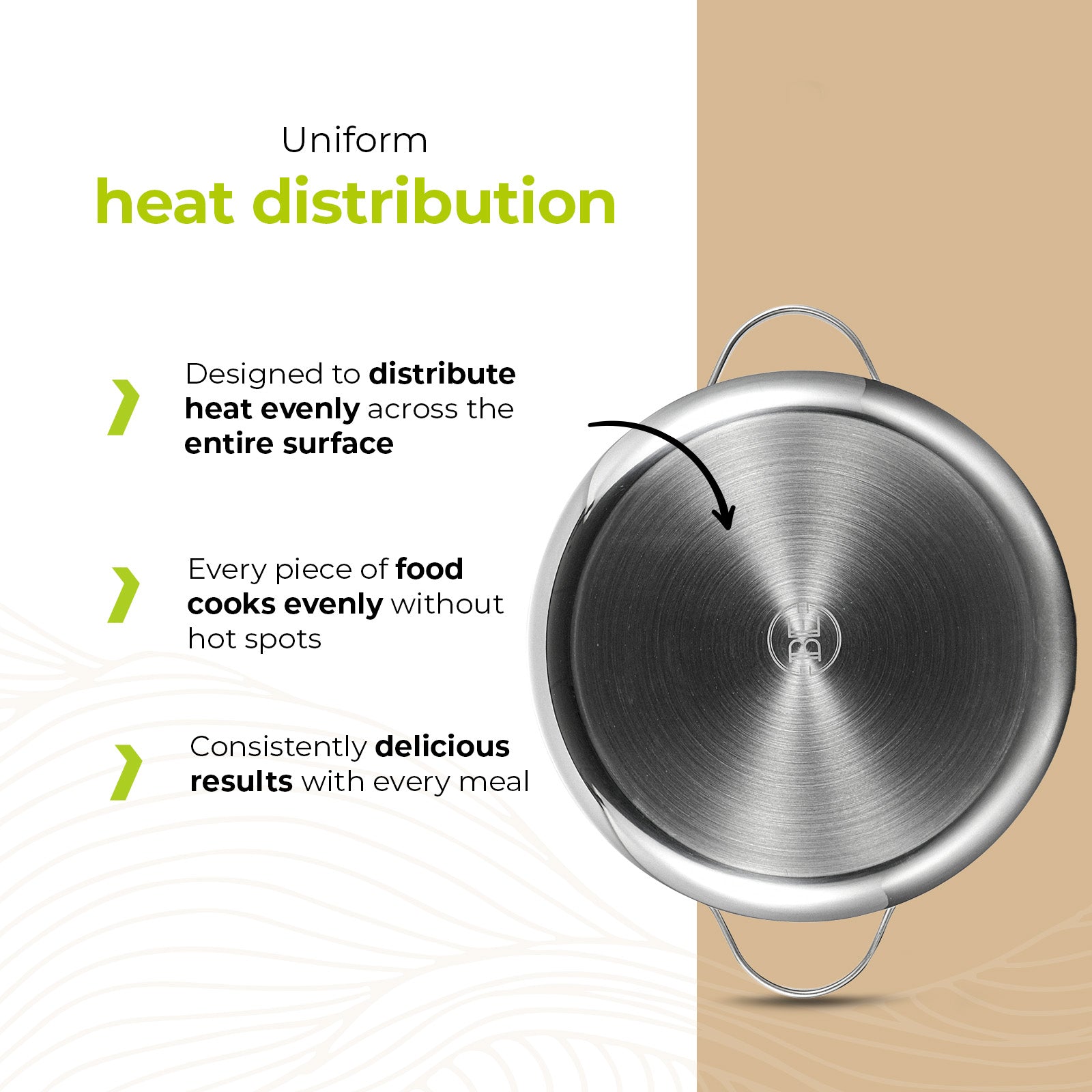 BE | LIVING Essential Series Stock Pot 26cm (Triply stainless steel)