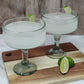 Set of 4 Natural Clear Hand Blown Margarita Glasses