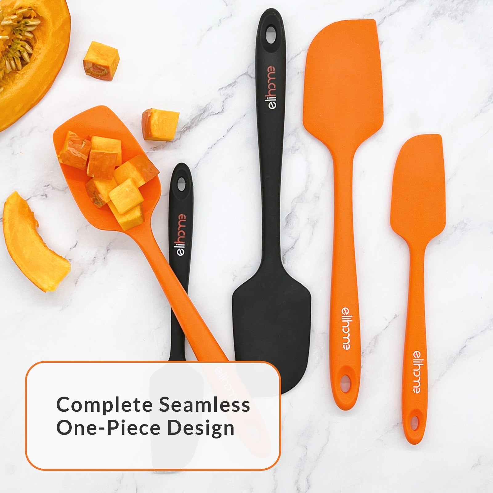3 Piece Silicone Spatula Set - Orange