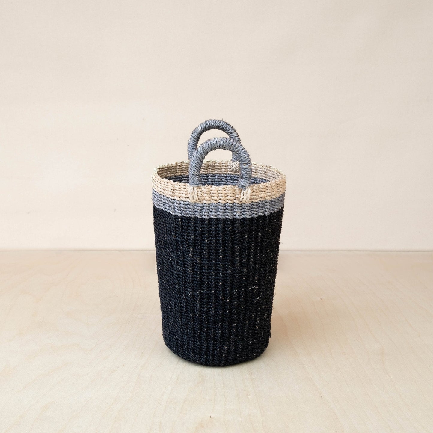 Black Woven Basket Vase