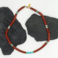Nomadic Turquoise & Red Jasper Rope Beaded Necklace