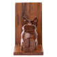 Cat Book & Glasses Caddy - Hand Carved Wood