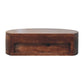 Solid Wood Honey Caramel Wall-Mounted Rounded Bedside Table