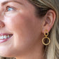 Large Gold Sculpted Circle Drop Earrings
