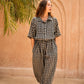 Vanessa Linen Gingham Shirt in Black