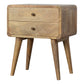 Solid Wood Curved Bedside, 2 Drawers