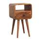 Solid Wood Mini Oak-ish Curve Nightstand