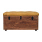 Solid Wood Buffalo Hide Honey Caramel Storage Trunk