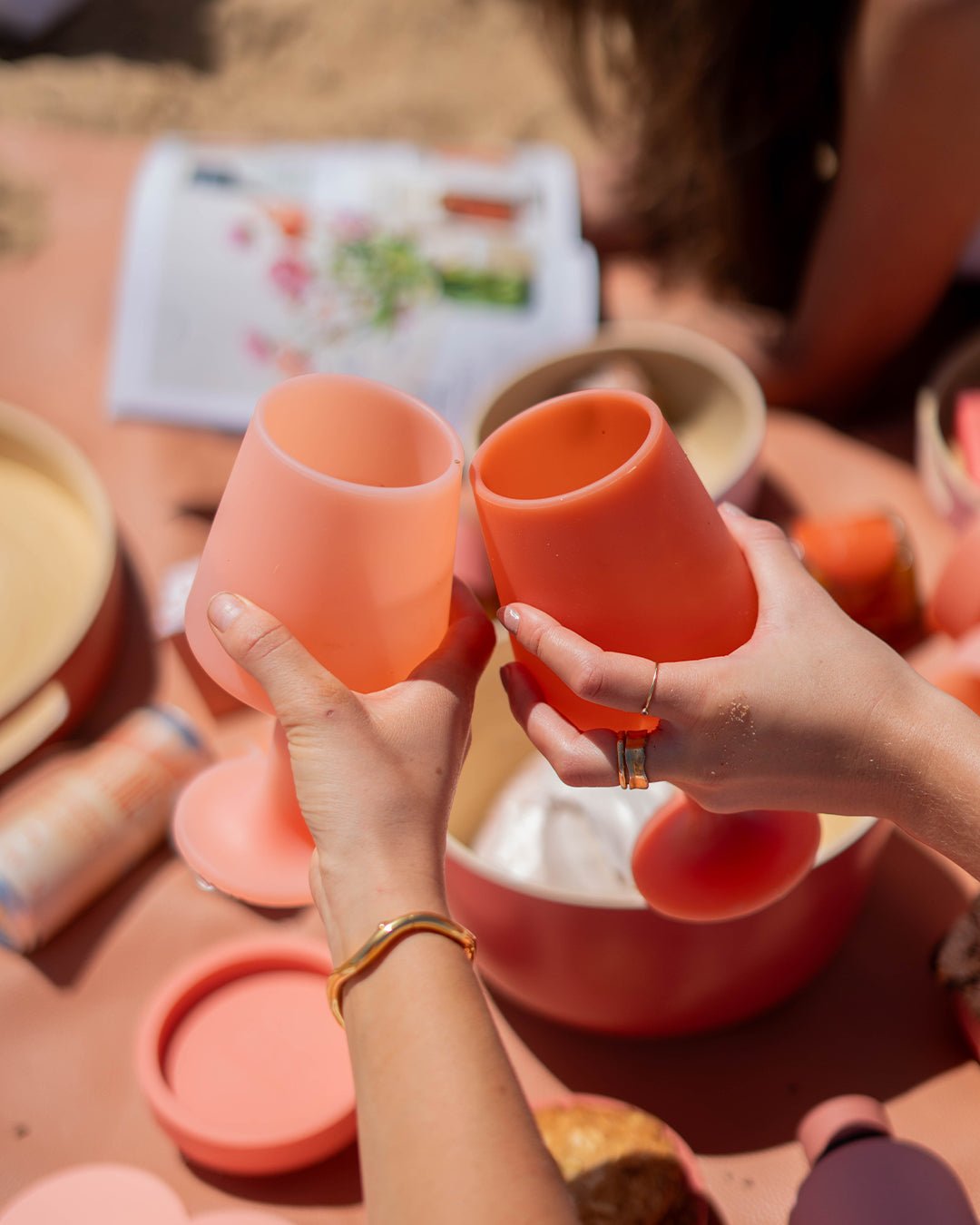 terra + peach | swepp | silicone unbreakable wine glasses