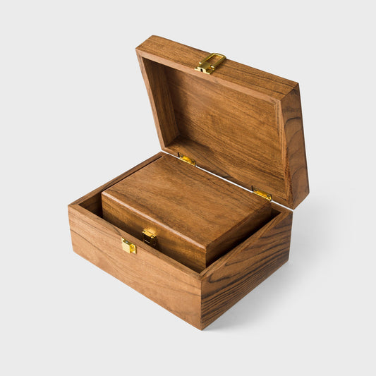 Acacia Wood Classic Keepsake Box with Latch, Natural