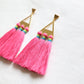 Trío Tassel Earring - Deep Pink