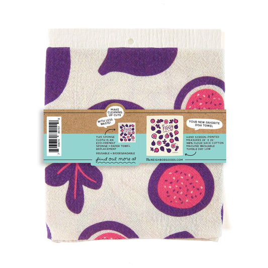 Fig Dish Towel + Sponge Cloth Gift Set