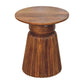 Solid Wood Amber Oak Round Side Table