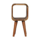 Solid Wood Extra Mini Minimalist Open Curved Oak-ish Bedside Table