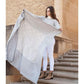 Flo Gray Textured Handloom Merino Throw