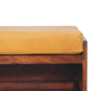 Solid Wood Buffalo Hide Pull out Honey Caramel Shoe Storage Bench