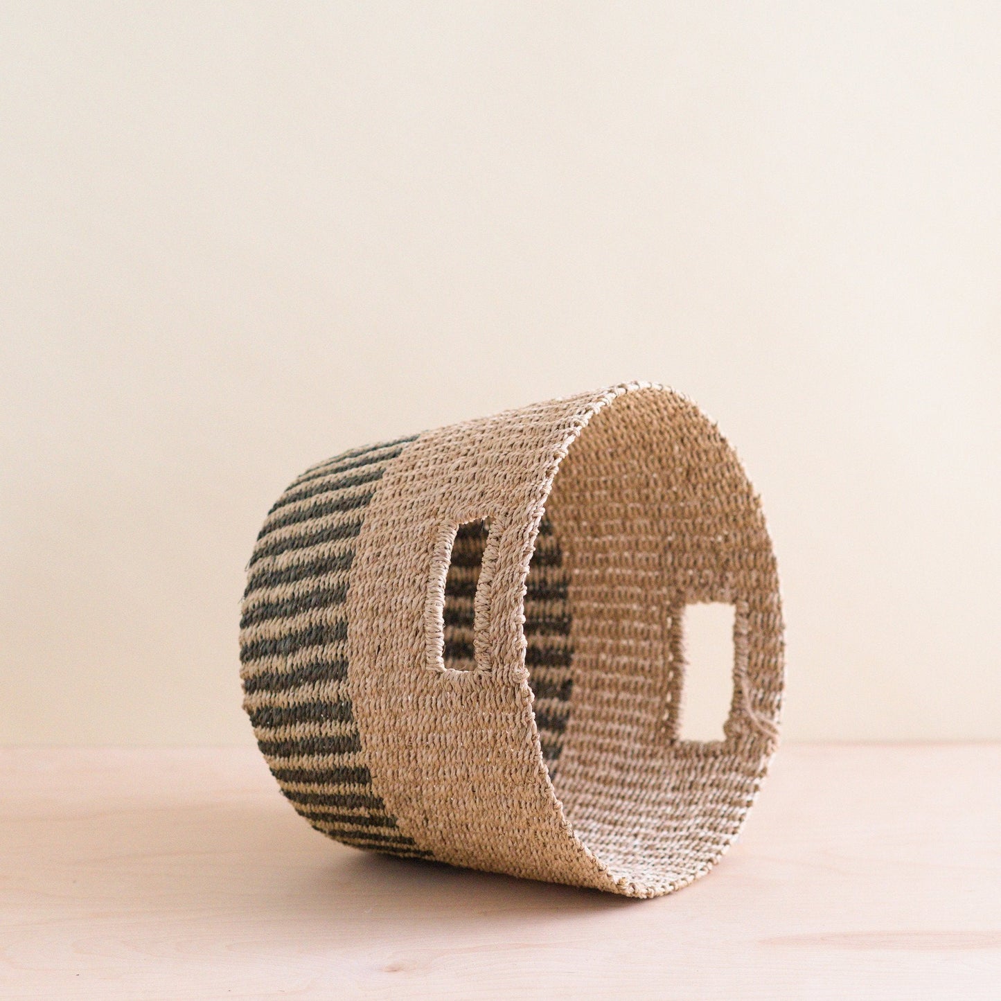 Grey + Natural Tapered Basket