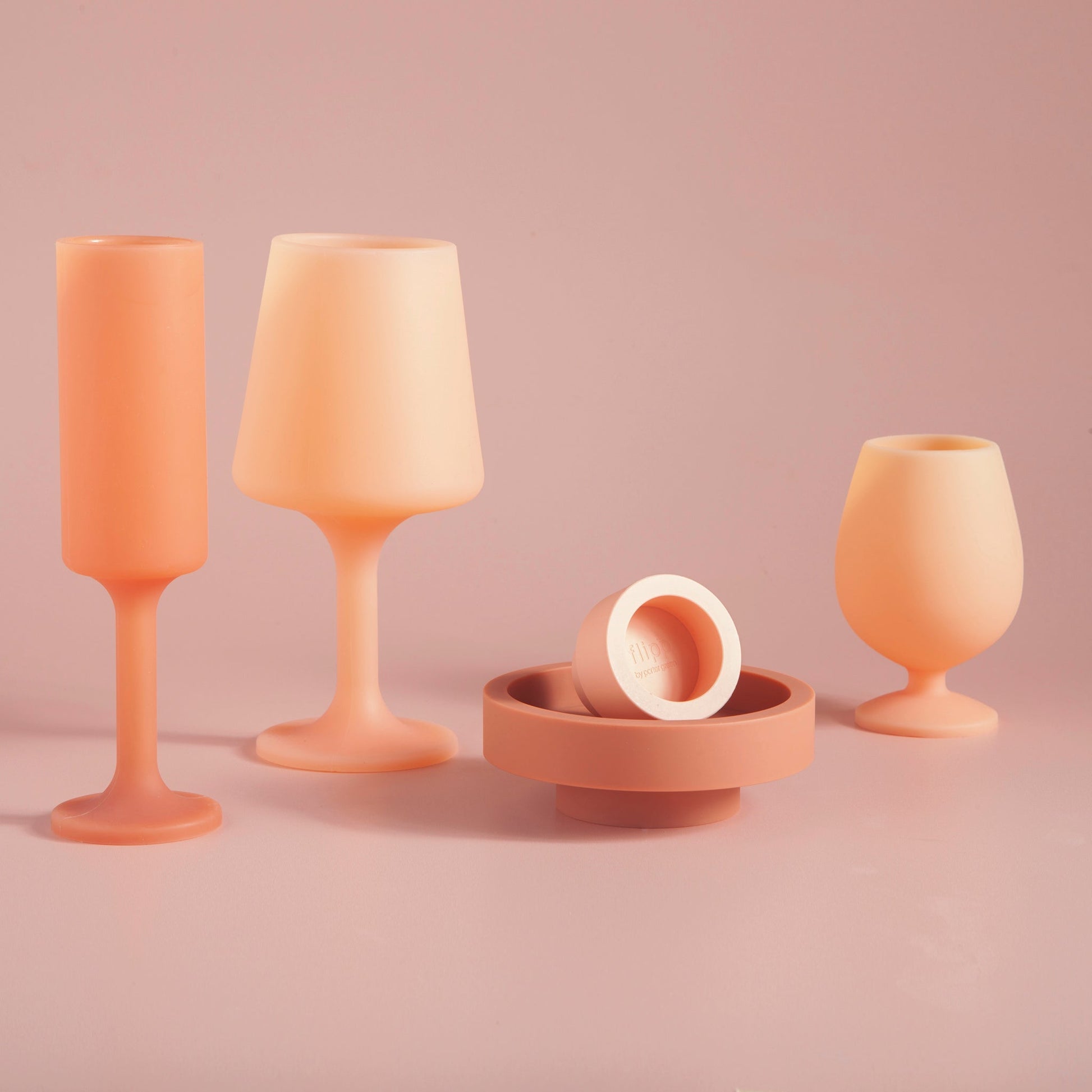 terra + peach | swepp | silicone unbreakable wine glasses