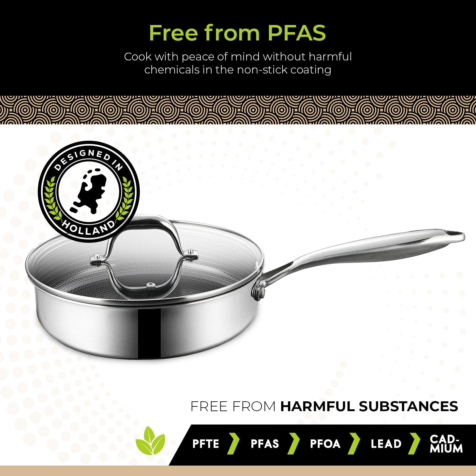 BE | LIVING CIRCLAD Series Sauté Pan with Lid 3 qt / 8.5"/ 24 cm