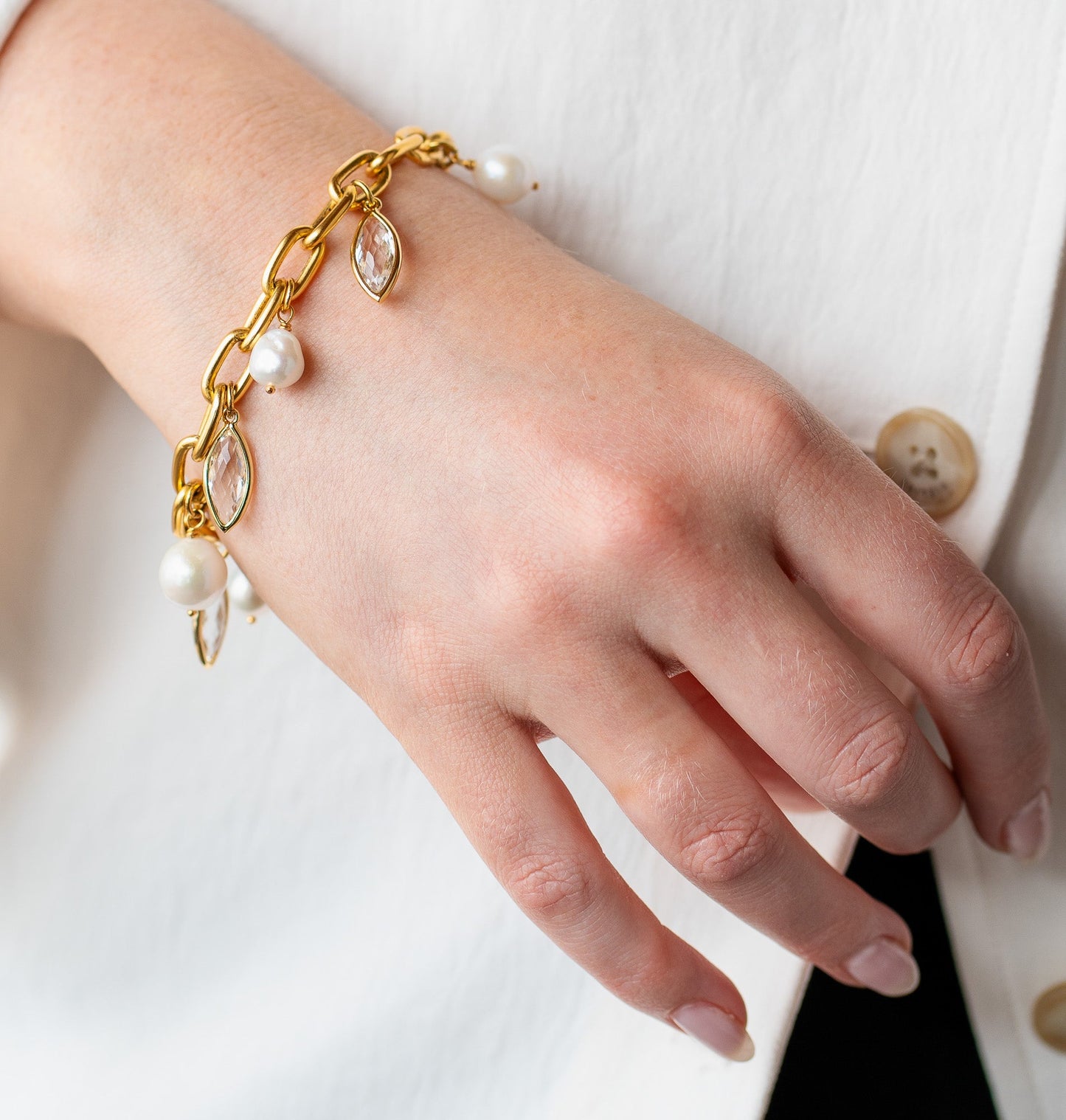 Marquise & Pearl Bracelet