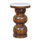 Artisan Furniture Solid Wood Marble Top Bulla Side Table