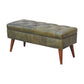Solid Wood Harbour Leather Upholstered Bench