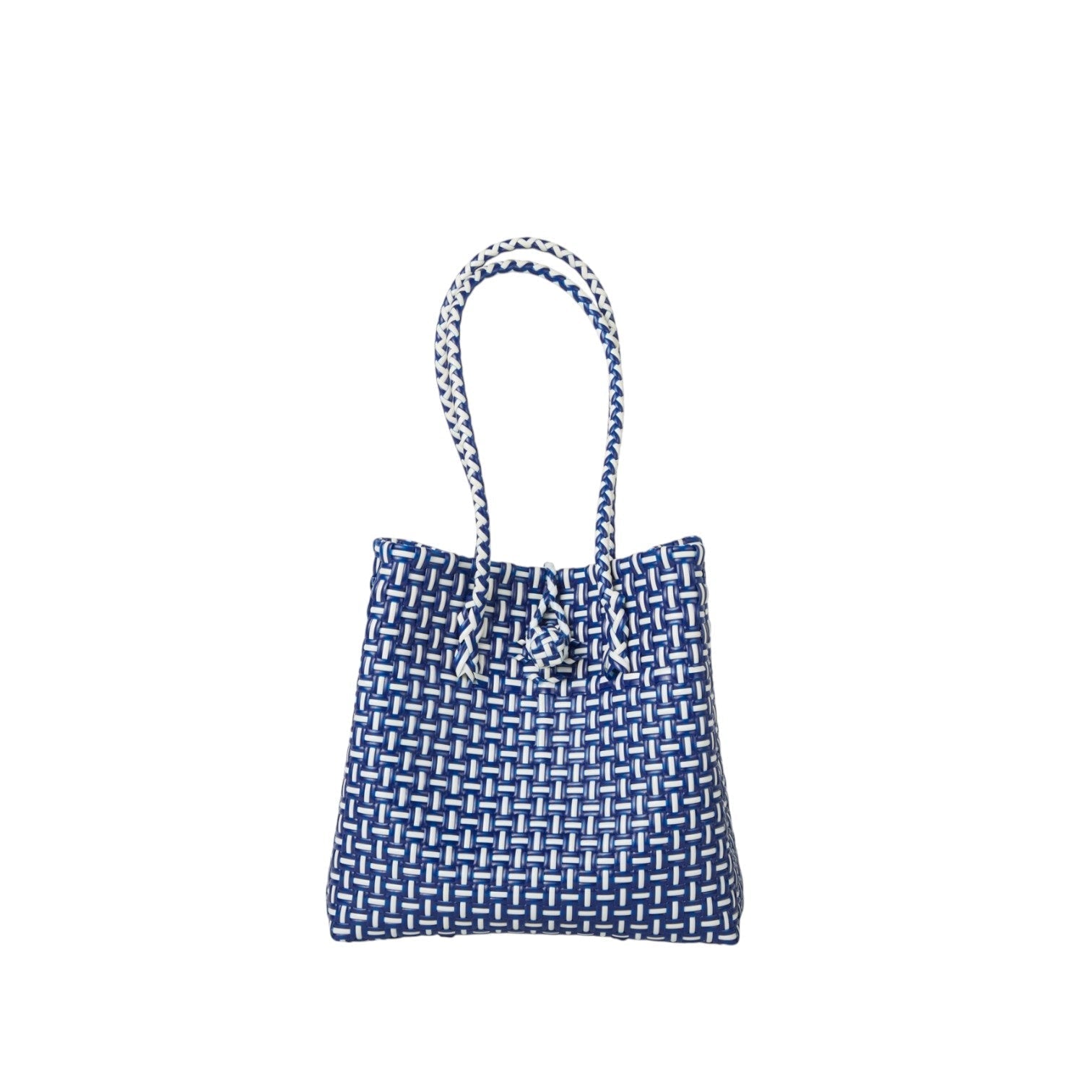 Midi Ella Handwoven Tote · Checker Recycled Plastic