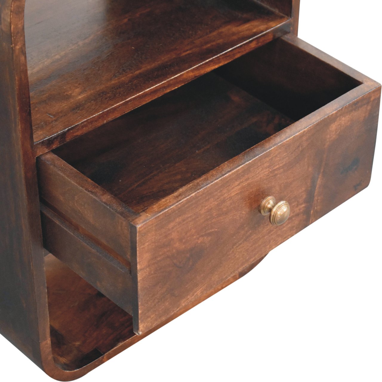 Solid Wood California Walnut Curved Edge Bedside Table