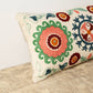 Suzani Embroidered Multicolor Lumbar Throw Pillow - 26" X 14"