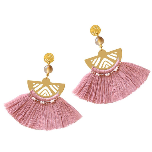 Luna Tassel Earring - Rose