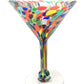 Confetti Carmen Design Margarita Glasses - Martini Style - Set of 4
