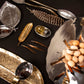 Feather Long Serving Set Polished/Gold