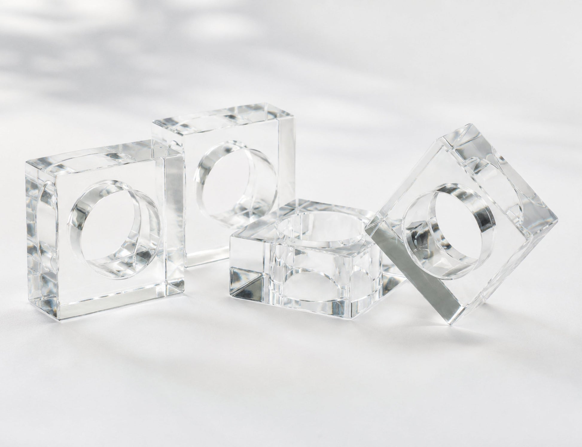 Acrylic Square Napkin Ring (Set of 4)